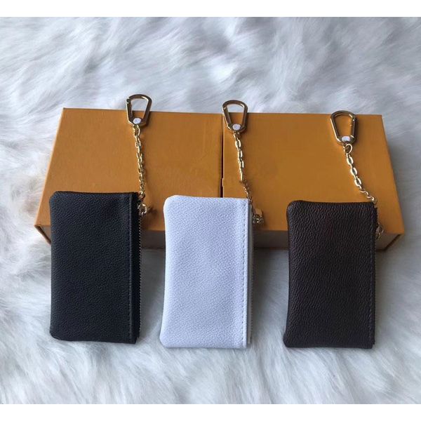 

coin purses wallet zipper poucht card holder key buckle pouch leather holds fashion classical women small wallets 3 color with box, Red;black