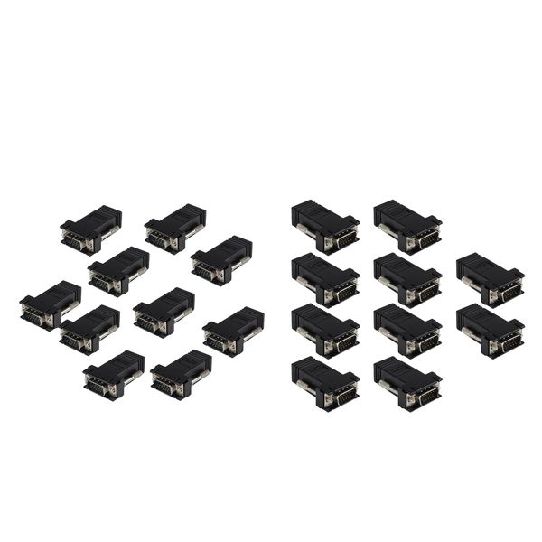 

20 piece vga male to cat5 cat6 rj45 female extension extender video adapter