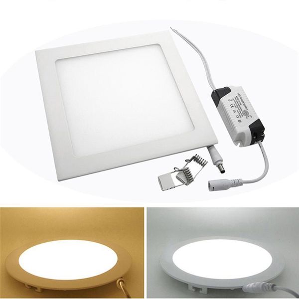 

ultra thin 3w 4w 6w 9w 12w 15w 18w 21w led surface ceiling panel light recessed grid downlight round square indoor lights ac110-265v