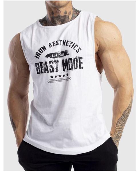 

new men's cotton waistcoat casual sports vest men's running training breathable quick dry sleeveless vest tank basketball, Black;blue