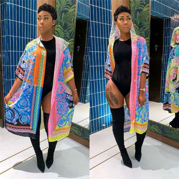 

2020 fashion new cross-border african ethnic women's digital print shirt, loose long skirt dress, Red