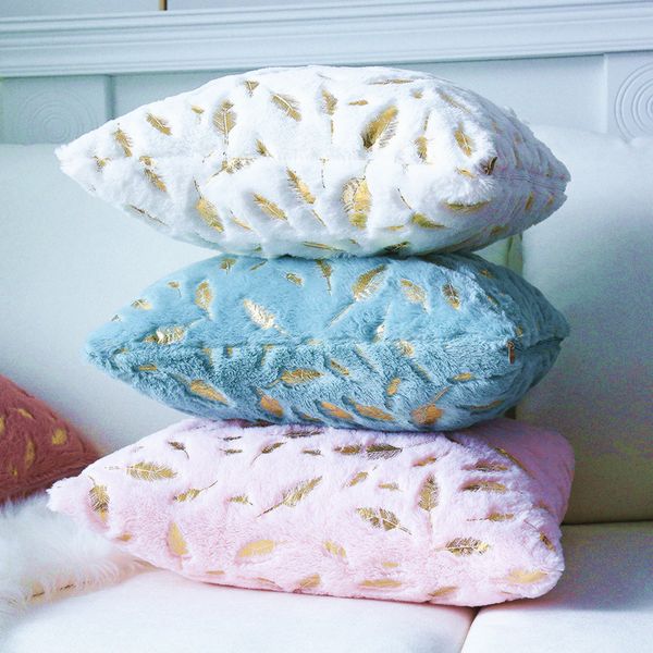 

fur decorative cushion cover home plush pillow case bed room pillowcases pillows car seat decoration sofa throw pillow covers