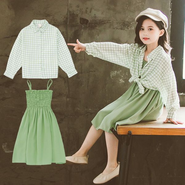

childrens clothing girls spring clothes summer clothes new childrens fashionable western style sun protection suit big childrens net red sus, White
