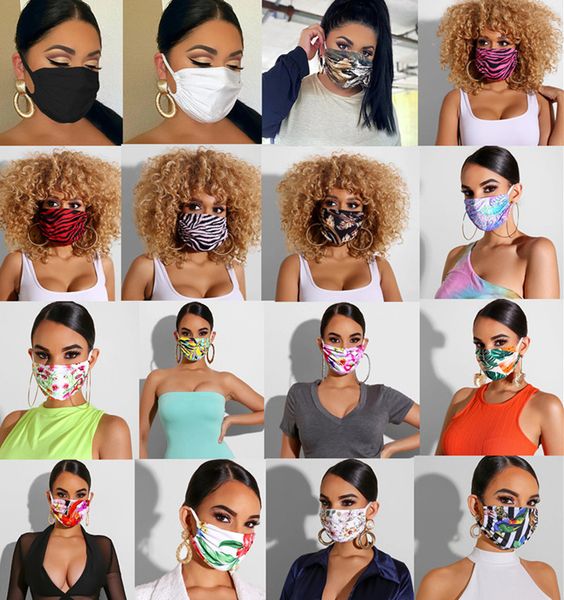 

double layer face mask foral print dustproof anti-uv designer masks fashion women men mouth-muffle washable durable breathable face mask, Blue