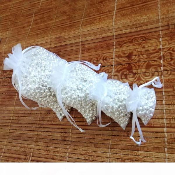 

wholesale 100 pcs lot white drawstring organza bags&small pouches jewelry package bags christmas wedding packaging gift bags, Pink;blue