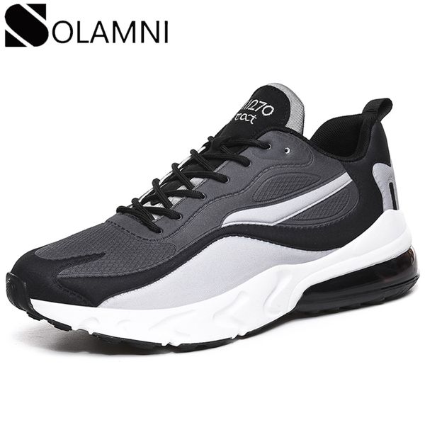

air cushion sneakers men casual shoes breathable anti-slip light mesh sneakers couple outdoor soft fit shoes big size 47, Black