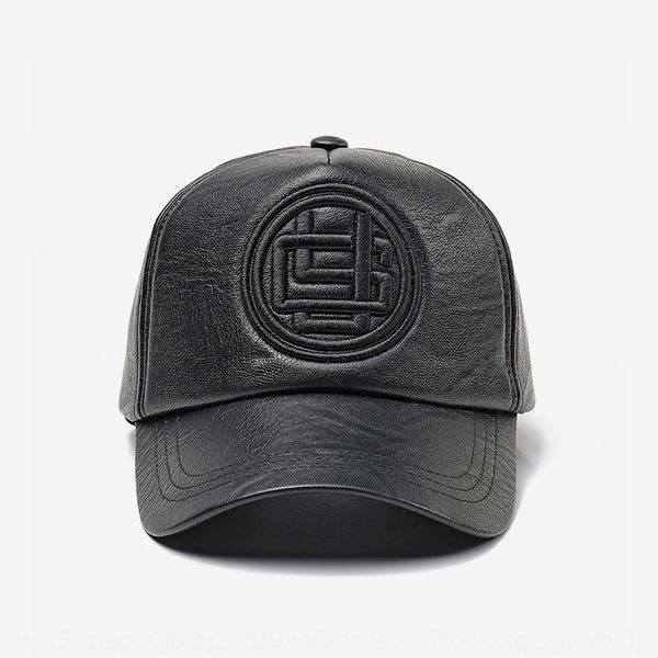 

yang guan pu leather men and women hip-hop baseball baseball cap embroidered letter cap street dance leisure hat, Blue;gray