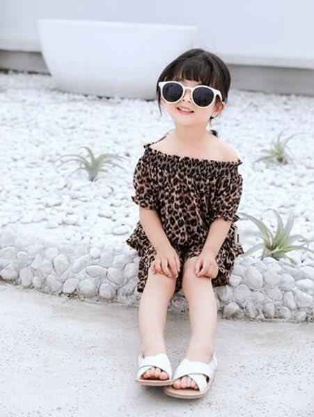 

summer girls 2 baby summer suit 019 new 1-3 years old fashion leopard fashion clothes 2 baby two-piece suit korean