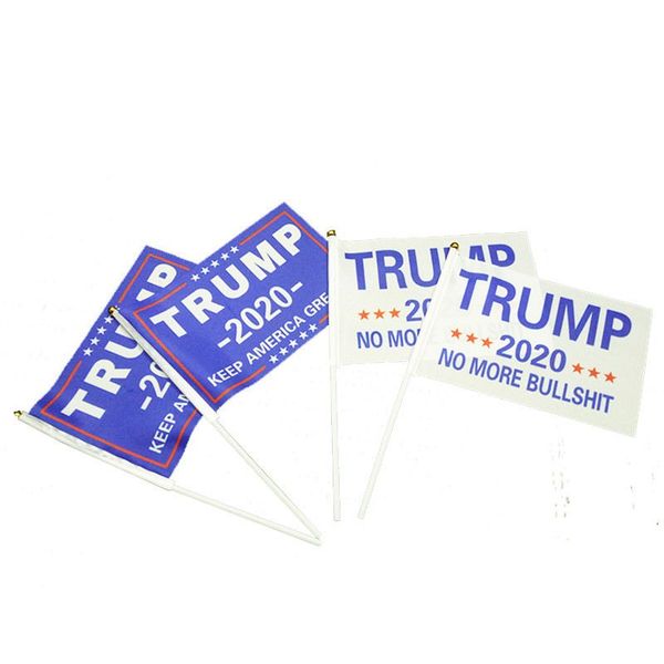 

us stock 2020 donald trump american flag 14*21cm keep america great banner flags for usa president election campaign slogan with flags taff