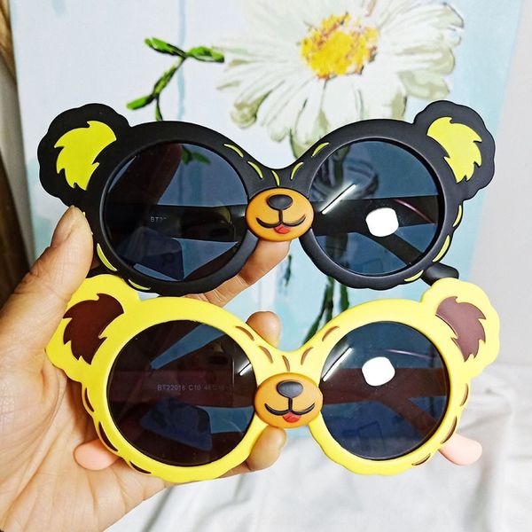 

new cartoon koala silicone polarized sun sun silicone sun glasses children baby boy girl glasses uv-proof sunglasses, Blue
