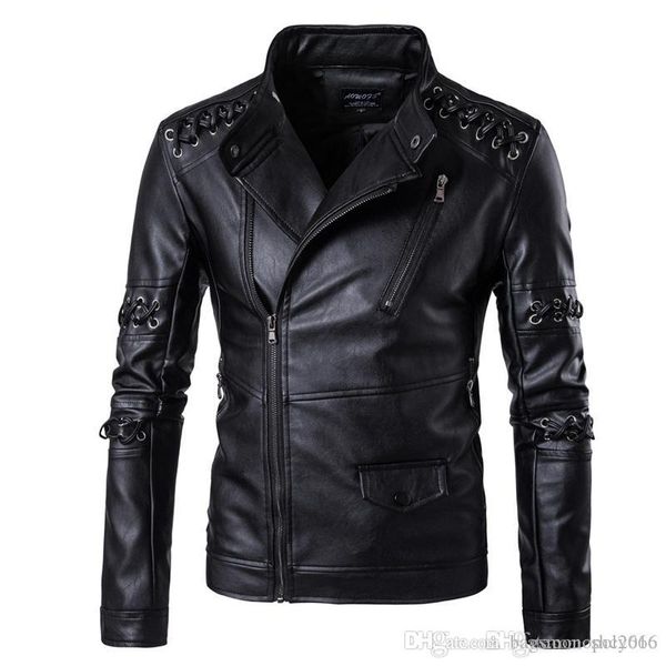 

selling fashion men's personality decorative multi-zip slim men's warm jacket casual fashion motorcycle denim ja, Black