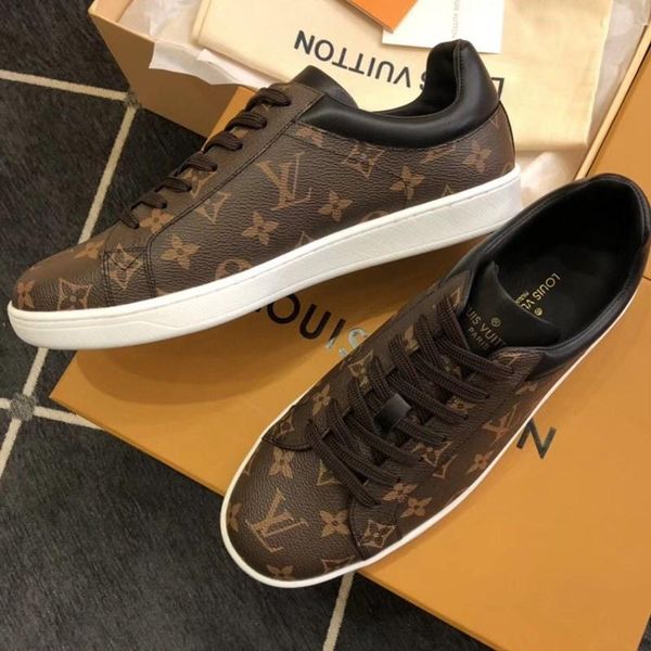 

высокое качество мужская повседневная обувь, дышащий спортивные платформы обувь кожа кроссовки, удобные плоские мужская обувь с коробкой люк, Black