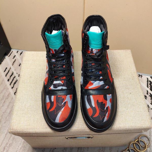 

2020s fashion leather high to help comfortable casual shoes, fashion wild men's booties, original box packaging, size: 38