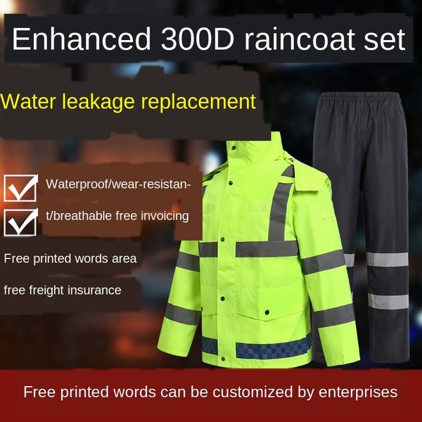 

apl4h double-layer traffic safety double-layer traffic-style ridi safe riding reflective clothing thickene raincoat men's raincoat new