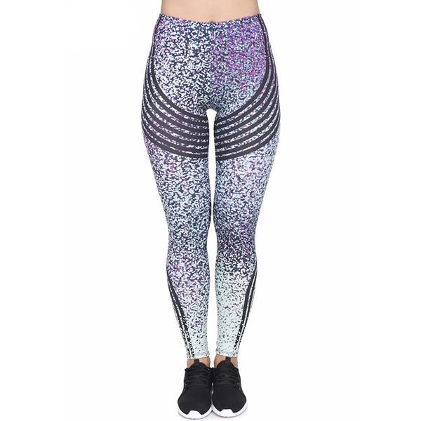 

women fashion casual fitness colorful dots printed leggings, Black