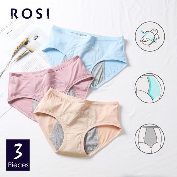 

women's panties women menstrual leak proof period cotton underwear high waist female physiological pants warm breathable briefs 3pcsros, Black;pink