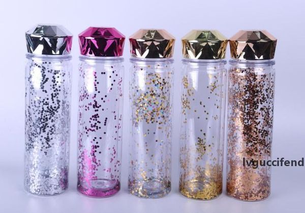 

hundreds of new style creative universal plastic laser effect cup solid color double plastic cup duck tongue cover cup support custom logo