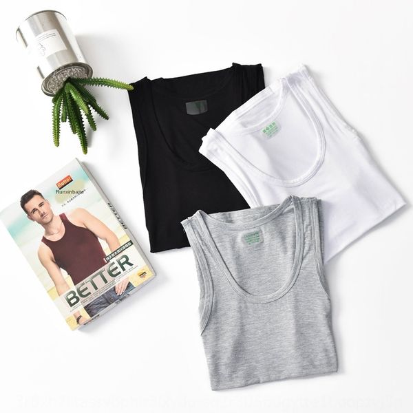 

2019 new modal men base shirt round neck sports hurdle high stretch l men' base vest vest vest, White;black