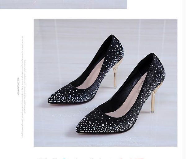 

2020 spring and autumn with new style fashion high heel fine heel pointed end women's shoes @zert8, Black