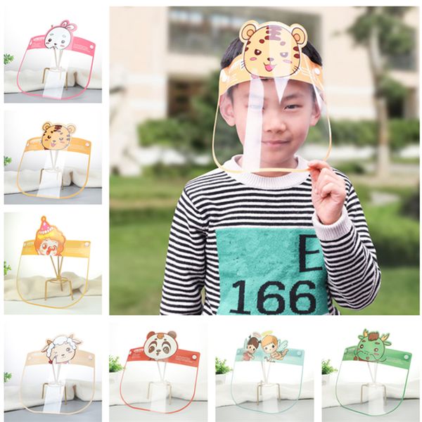 

fashion kids face shield cartoon print masks transparent outdoor cycling dustproof protective mask multifunctional full face covers 2020 hot, Blue