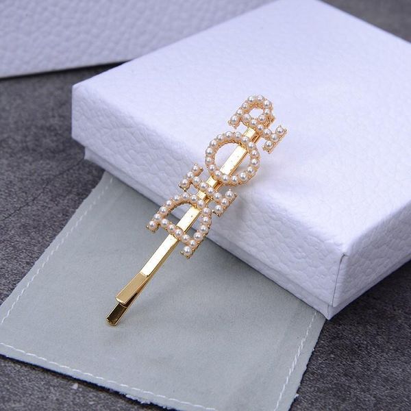 

the new alphabet diamond simple fashion designer hair clip luxury designer jewelry women hair clips, Golden;silver