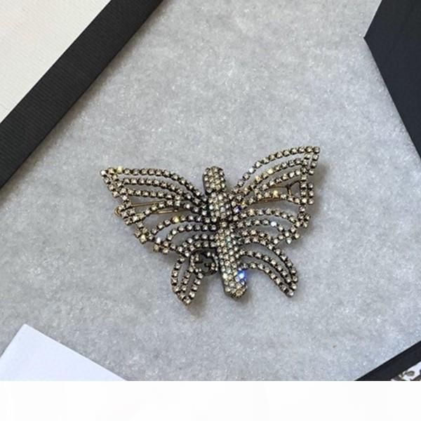 

new retro full diamond butterfly women's luxury designer hairpin, Golden;silver