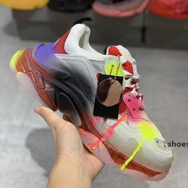 

paris 2020 crystal bottom triple-s leisure shoes luxury dad shoes platform triple s sneakers for men women vintage kanye old grandpa kc28