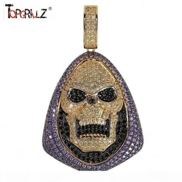 

новая мода iced out skeletor ожерелье с теннисным chain медь hip hop золото серебро цвет mens женщин шарм цепи ювелирные изделия j190711, Silver