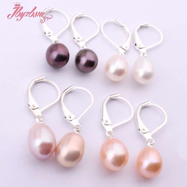 

7x8-8-9mm natural freshwater pearl stone silver plated dangle earrings for woman christmas gift 1 pair length:20mm