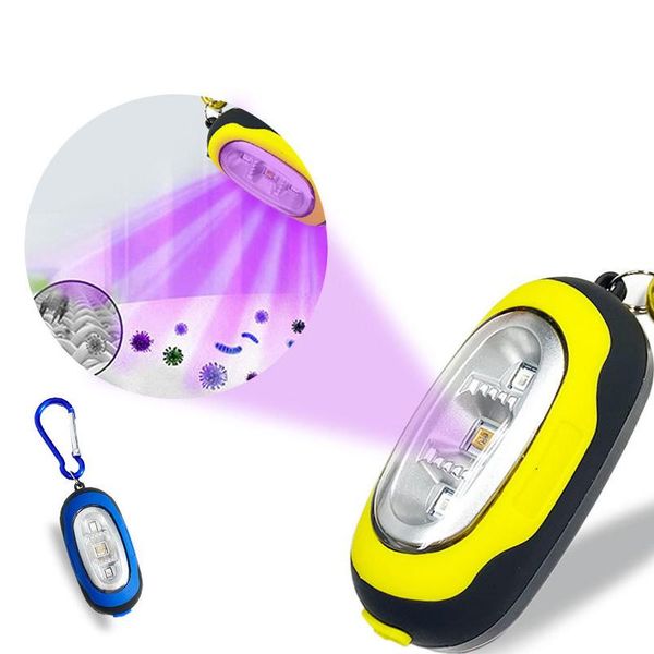 

mini sterilizing women's lamp uvc sterilizing lamp key chain uvc germicidal lamp used for face mask mobile phone disinfection crestech, Silver