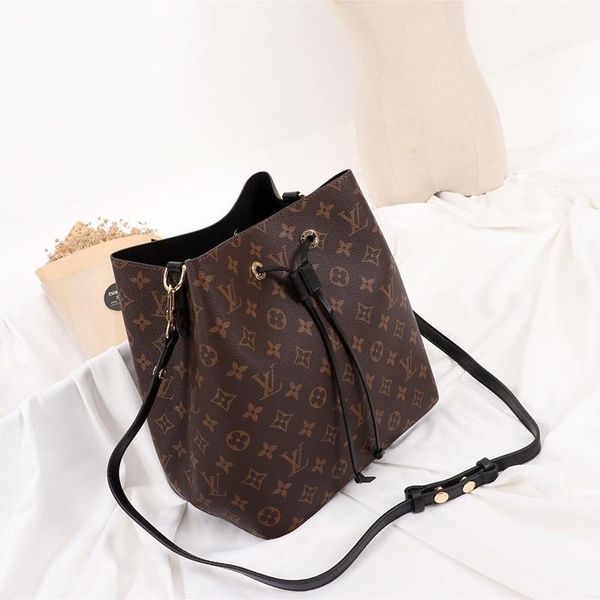

new arrival womens leather bucket bag handbag drawstring ladies shoulder bag messenger luxury fashion style crossbody bags fast delivery