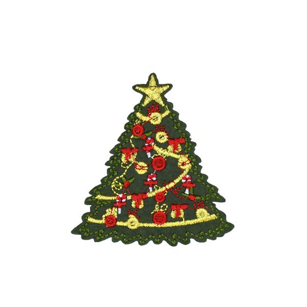 10 pezzi Distintivo ricamato per albero di Natale carino per bambini Toppa ricamata termoadesiva per vestiti, giacche, sciarpe, cappelli, accessori da cucire