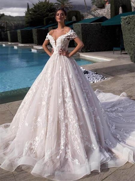 

off the shoulder wedding dress a-line bridal gowns backless tassel sleeve beach wedding dress custom vestido de novia, White