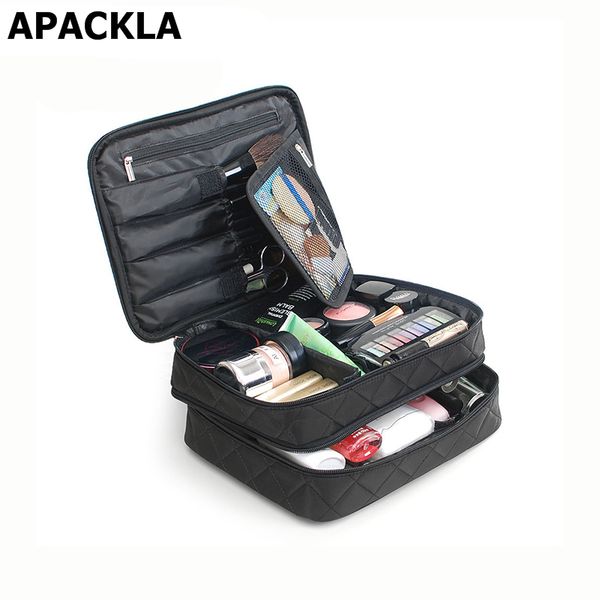 

apackla large capacity cosmetic bag women travel makeup case beauty necessaries make up women organizer storage toiletry bags