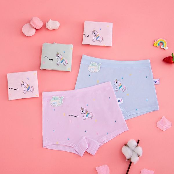 

love summer new girl lanjing modal cute unicorn printed boxer pants underwear boxer pants children's underwear, Camo