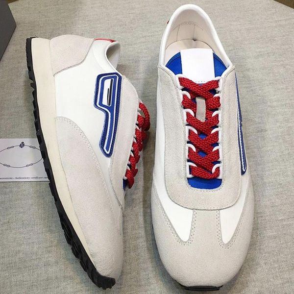 

suede and nylon sneakers mens shoes outdoor walking breathable footwears plus size sports luxury men shoes with origin box, Black