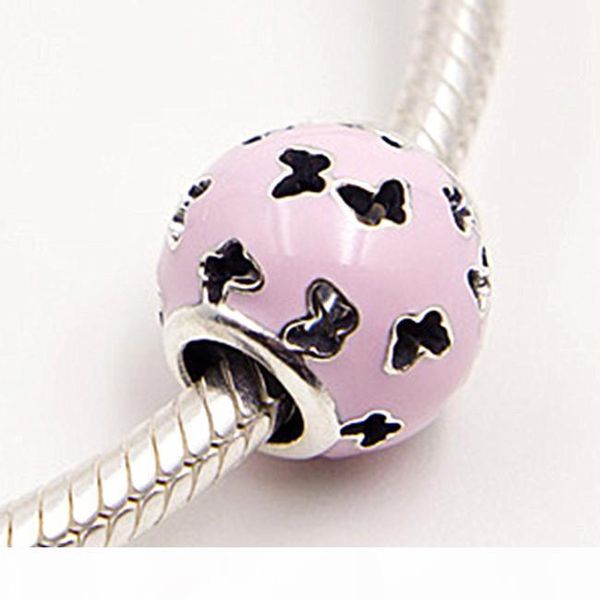 

l 100 %925 sterling silver charms and murano glass bead set fits european pandora jewelry charm bracelets -ds001, Black