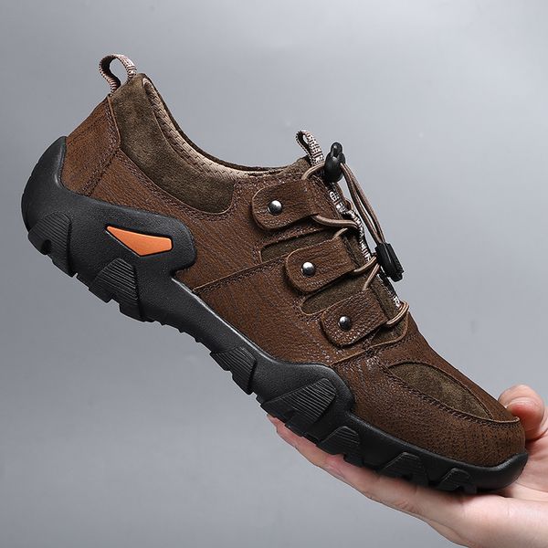 

men casual shoes genuine leather fashion men sneakers handmade breathable man shoes lightweight mens oxfords moccasins footwear, Black