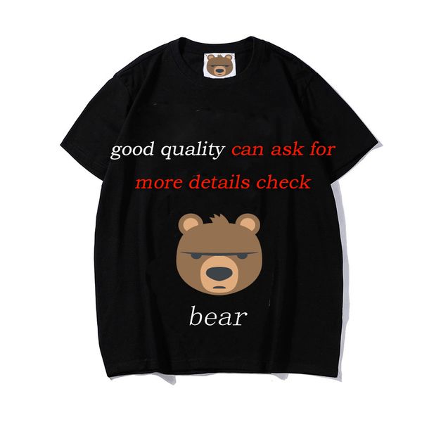 

womens тенниска италии стиль лето новая мода прекрасный медведь животное печать короткий рукав рубашки пару, White