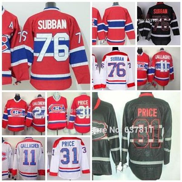 

mens lady kids montreal canadiens hockey jerseys 11 brendan gallagher 27 alex galchenyuk 31 carey price 76 p.k. subban blank hockey jerseys, Black;red