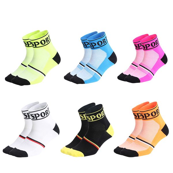 

sports socks cycling men women basketball running sport sock mountain bike road bicycle riding compression, Black