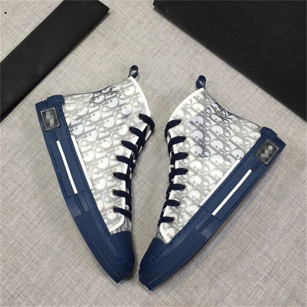 

new designer 19ss flowers technical canvas b23 b24 high sneakers in oblique mens brand b23 designer shoes women fashion sneakers, Black