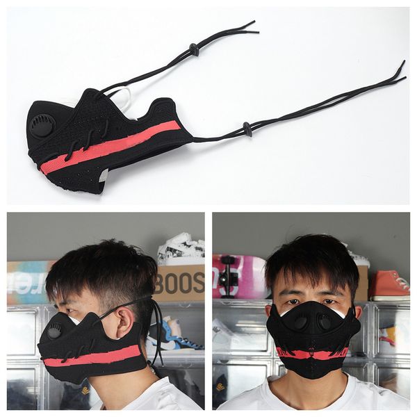 

с коробкой] kanye дизайн маска для лица фильтр anit туман регулируемое активированный уголь спорт training mask рм2,5 anti-загрязнения смен