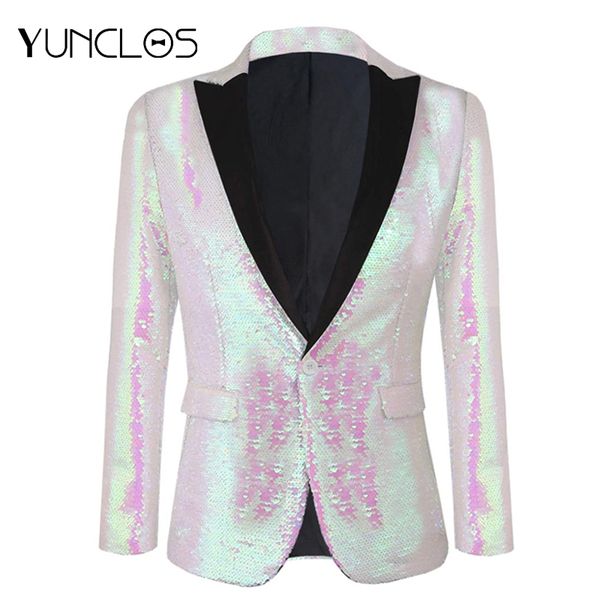 

wedding men suits fashion white blazer stage costume male slim fit white suit for men bling bling party blazer, White;black