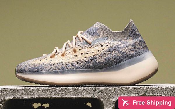 

authentic originals 380 mist running shoes men women kanye west wave runner 3m reflective non-reflective brown sneakers with box