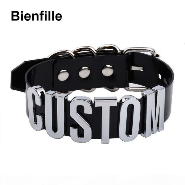 

customized pvc collar custom personalized name choker cosplay choose letters necklace women j190711, Silver