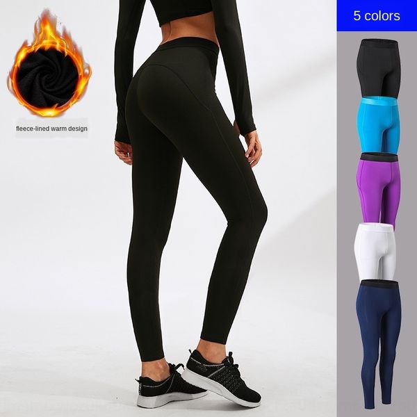 

0xibe women's winter clothing plus velvet pro yoga fitness exercise running training elastic tight women's kuai gan ku winter quic, Black