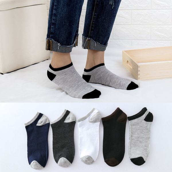 

color separation boat boat socks and socks color matching men's short tube men's fashion, Black