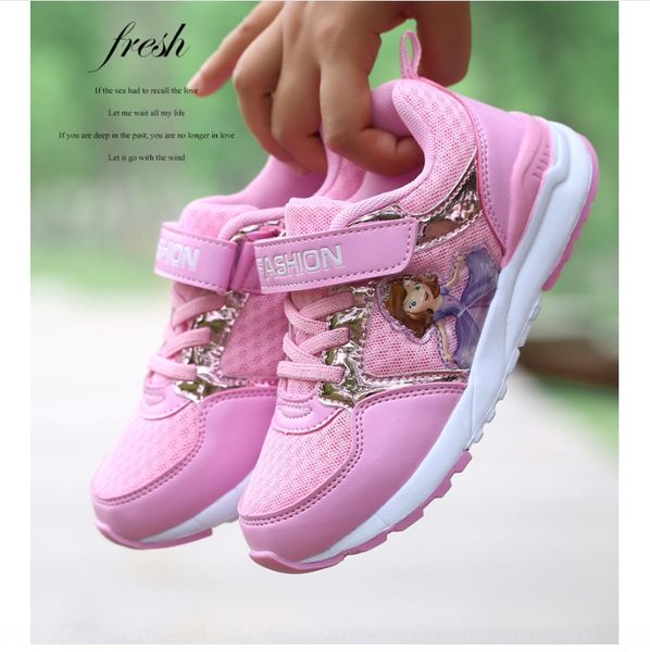 

85utb children's sports children's sneakers girl's net 2019 autumn girl's sports shoes mesh breathable travel shoes snea, Black