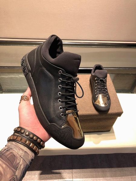 

2020e luxury large size comfortable and breathable high-casual men's short boots, high-quality fashionable wild lace-up sneakers, 3, Black